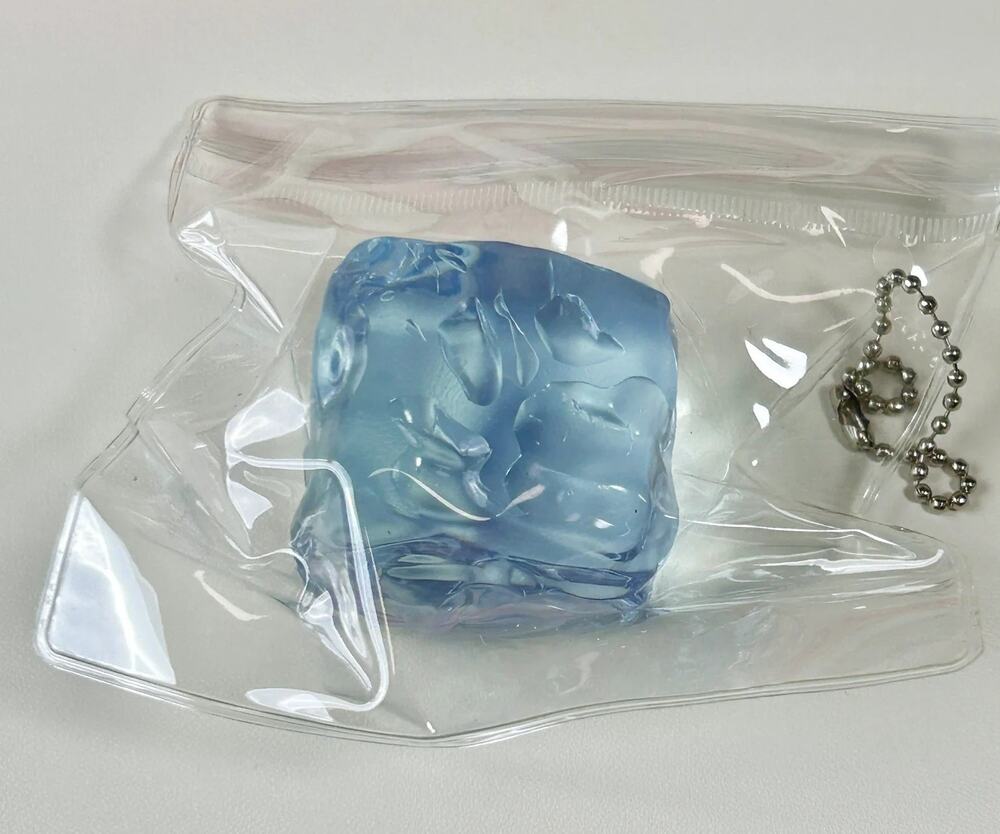 🔥Handmade Ice Cube Squishy Fidget Toy Stress Release Blue BNWT🔥